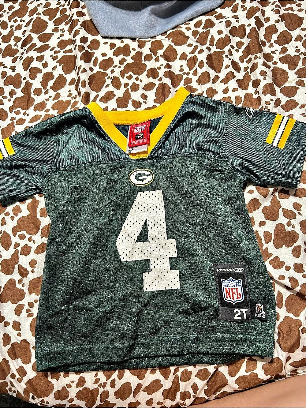 NFL Green Bay Packers Aaron Rodgers #4 jersey Boys 2T Green & Yellow Like New